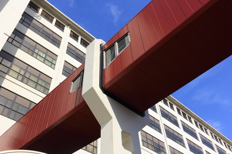 modern structure of the Netherlands at blue sky background