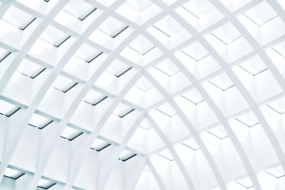 Glass roof in the gallery