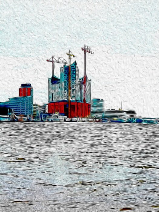 Elbe Philharmonic on the sea as an illustration