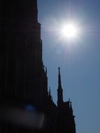 Ulm cathedral during solar eclipse, germany, mÃ¼nster