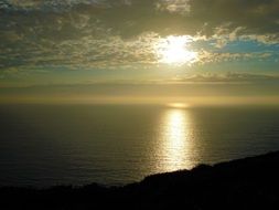 cloudy sunset over the pacific ocean in california