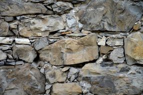 natural stone wall with different sizes of stones