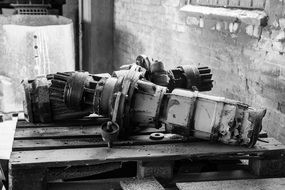 aged broken industrial items