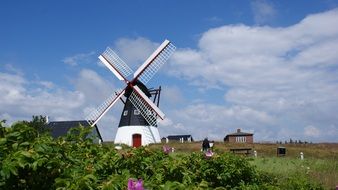 picturesque Windmill in countryside, denmark, römö