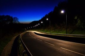 highway in night illumination in france, paris