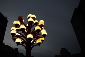 Street lantern in city at night, japan, nagoya
