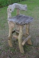 Wood Chair in a garden