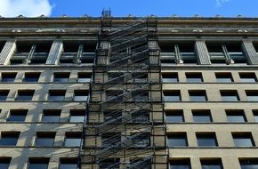 fire escape on the building facade