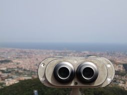overview of Barcelona through binoculars