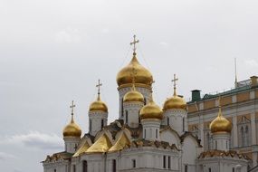 golden roofs of the orthodox church in Russia