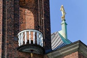 pediment on the building of the old town