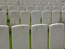 memorial tombstones for soldiers