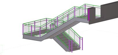 Blueprints of the stairs between the floors