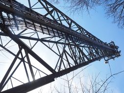 radio transmission tower low angle