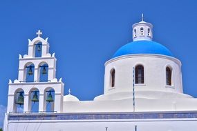 blue dome of a historic building in greece