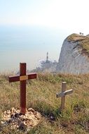 crosses on the rock, uk, england, dover