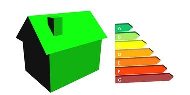 green house and Energy Efficiency scale, icon