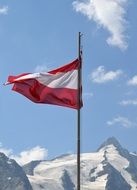 austrian flag on grossglockner panoramic road