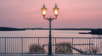 lantern on a lake in the wannsee area