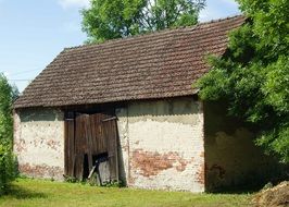 old barn in the village