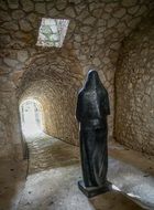 black statue as part of the interior