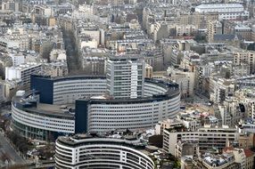 aerial view of modern paris