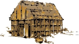 drawing of a wooden country house