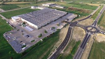 panorama of industrial warehouse