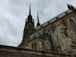 cathedral with tower and clock