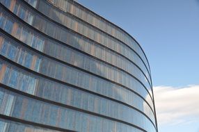 glass facade of the building