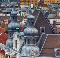 aerial view of roofs of buildings in Vienna