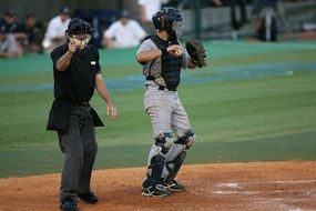Baseball player catcher of the ball