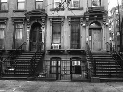 Black And White photo of street in New York