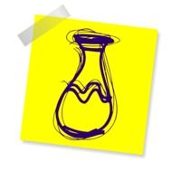 drawn jug on a sticker