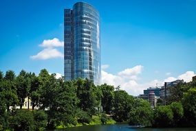 glass front urban office building