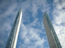 Pont Jacques Chaban-Delmas, bridge Pillars at sky, france