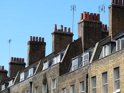 roof with chimneys in london