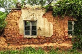 dilapidated ruined building