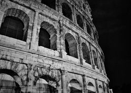 colosseum landmark black and white