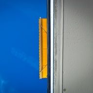 balcony with yellow tent