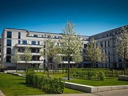 garden of the modern building in Dusseldorf