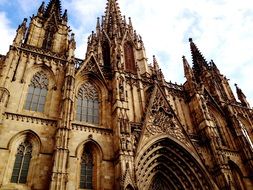 historic gothic cathedral in barcelona