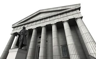 Federal Hall with the columns in New York