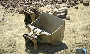 metal bucket for loading stones
