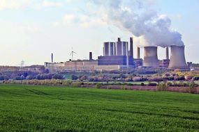 power station near the green field