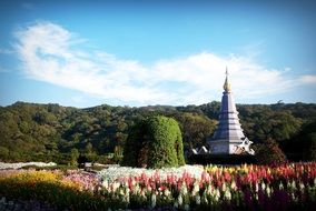 picturesque park near the temple on Mount Doi Inthanon