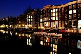European canal in Amsterdam