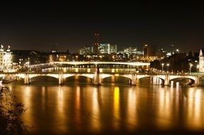 night bridge in lanterns in europe