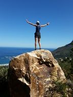 girl on the rock in cape town