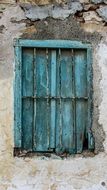 closed weathered window in cyprus